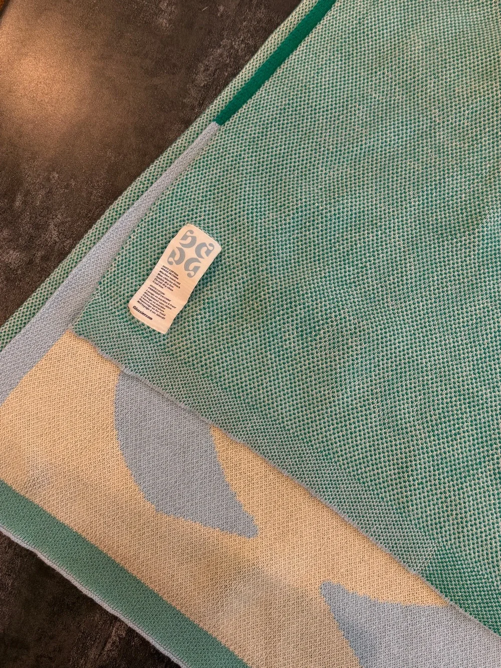 Glossier Field Greens 100% Cotton Knit Throw Blanket